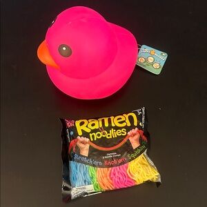 NeeDoh Bundle Ramen Noodlies + Laffy Quacks Duck Blue Squishy Squish stretch NEW